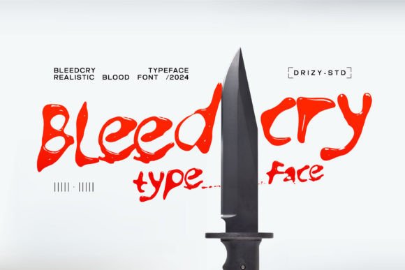 Bleedcry Display Font for Editorial Design and Noir Crime Typography