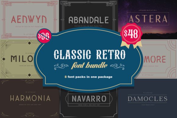 Classic Retro Bundle: Vintage Fonts for Small Business Branding